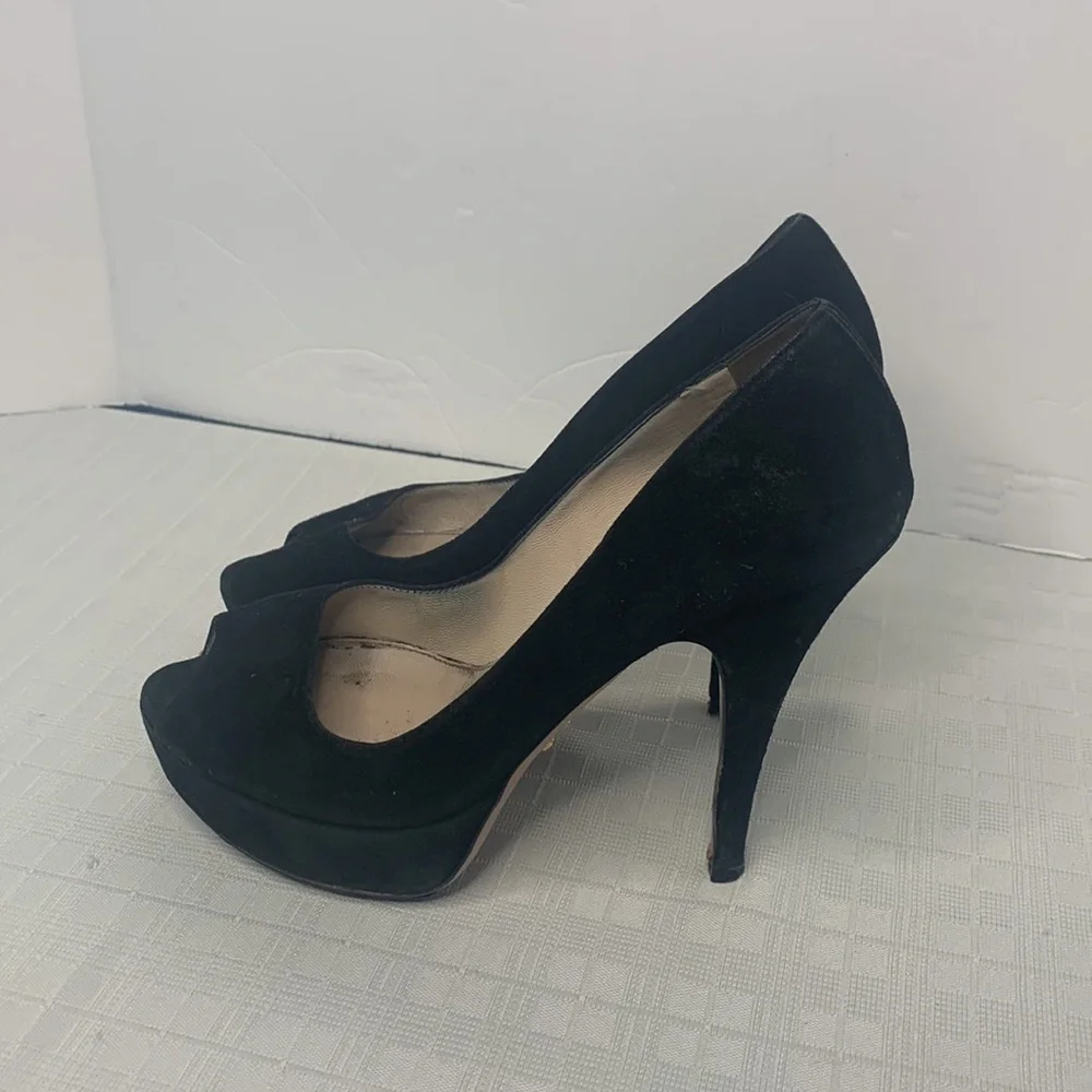Prada black peep toe heels size 36